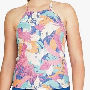 Speedo Colorful Tropical Print Tankini Top Size XL (top only)